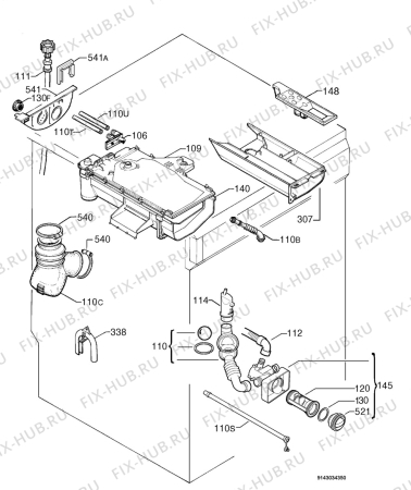 Взрыв-схема стиральной машины Electrolux EWF882 - Схема узла Hydraulic System 272